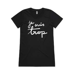 JE SUIS TROP tee Women's - Black Medium SAMPLE