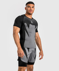 Attack Men's Short Sleeve Rash Guard - Black - Grey