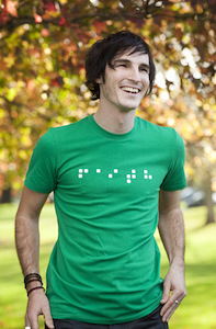 ‘Faith Braille’ Mens Green T-Shirt – Ambassador