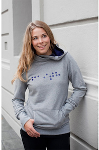 All: ‘Faith Braille’ Womens Grey/Purple Hoodie – Ambassador