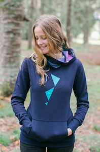 New Zealand Womens Navy/Aqua Hoodie