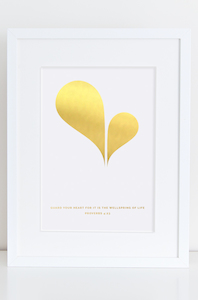 ‘Heart Spring’ Gold Foil Print – Ambassador