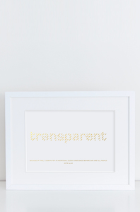 ‘Transparent’ Gold Foil Print – Ambassador