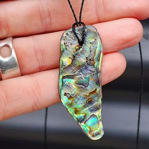 Natural Paua Abalone Free Shape Pendant Necklace (1BBB254)