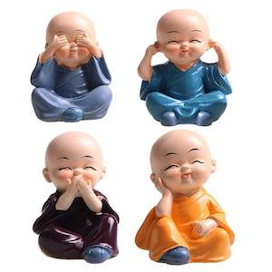 Ornaments Decor: 4pcs Buddha Set - Hear, See, Speak, Do No Evil