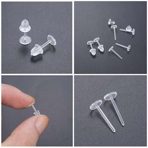 Clear Ear Stud Transparent Earring Piercing Retainer