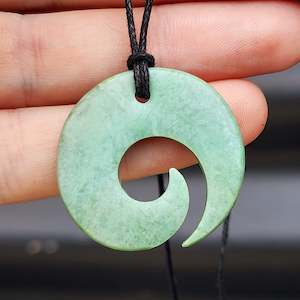 New Zealand Greenstone Pounamu Koru Pendant Necklace