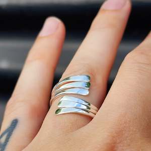 (adjustable) Handmade Solid Sterling Silver Cage Ring