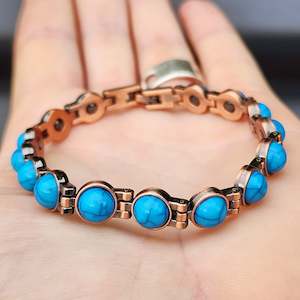 Copper Magnetic & Turquoise Chain Bracelet