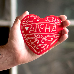 Ceramic Hearts: Red Aroha Ceramic Heart