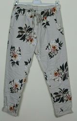 CRINKLE PANTS- Floral- Made In Italy