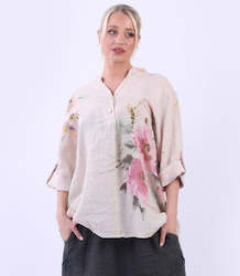 Womenswear: CATALINA- Floral Linen Shirt