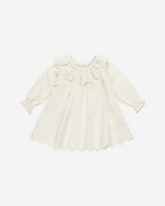 Quincy Mae - Long Sleeve Isla Dress Ivory