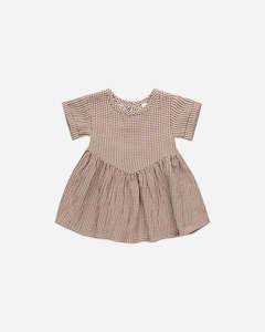 Girls Dresses: Quincy Mae- Brielle Dress - Plum Gingham