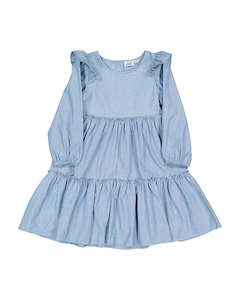 Kissed - Ruffle Chambray Dress