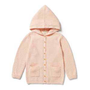 Girls Jackets Vests: Wilson & Frenchy Knitted Button Jacket - Blush - Kids