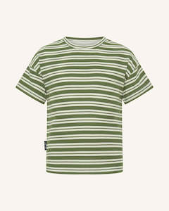 Tiny Tribe - Forest Stripe Waffle Drop Shoulder Tee