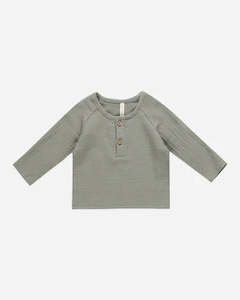 Boy Shirts: Quincy Mae - Zion Shirt Basil