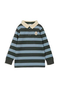 Boy Shirts: Milky - Green Stripe Rugby