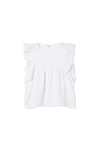 Milky White Broderie Frill Tee