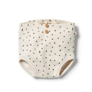 Baby Girl Tops: Wilson & Frenchy Organic Rib Nappy Pant - Chasing the Moon