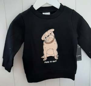 Baby Girl Tops: Tiny Tribe Pug it Out Sweat Top