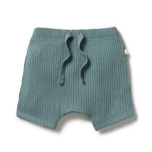 Baby Bottoms: Wilson & Frenchy Organic Rib Short - Pine Green