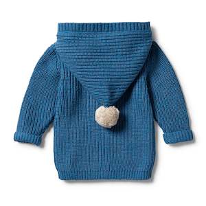 *Last Size* Wilson & Frenchy Knitted Jacket - Denim Fleck -6-12mth