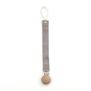 Burrow Be: Leather Pacifier Clip - Grey