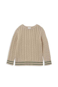 Girls Hoodie: Milky - True Natural Cable Knit Jumper