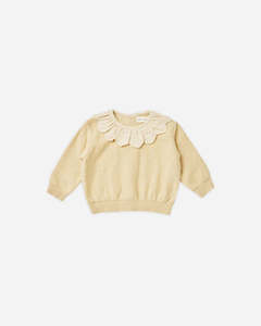 Girl Sale: Quincy Mae - Petal Knit Sweater - Lemon