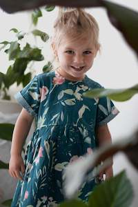 Girl Sale: Burrow & Be Mila Dress - Green Leavings