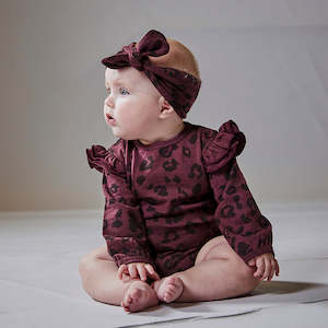 Little Flock of Horrors Darcy Headband Mulberry Cheetah