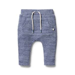 Wilson & Frenchy Organic Waffle Slouch Pant - Blue Fleck