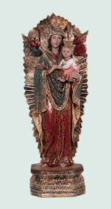 Our Lady of Perpetual Help Catholic Statue - 33 cm with Gold Accents