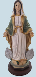 Christian: Our Lady of Grace Virgin Mary Holy Figurine - 33 cm Catholic Statue