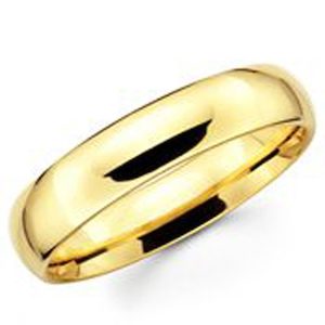 Jewellery: 14K Gold plated Wedding Ring -7MM