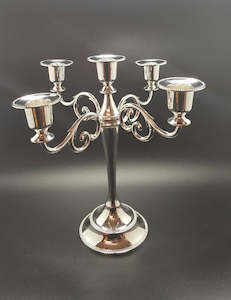 Gadgets: Stylish Silver 5 Taper Candelabra Candle Holder Centrepiece For Weddings & Home