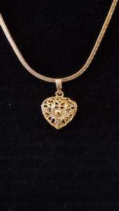 French heart pendant and chain