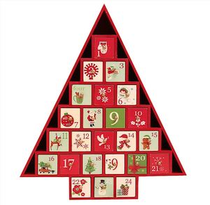 Christmas Items: Christmas Tree Shape Advent Calendar with 24 Storage Drawers