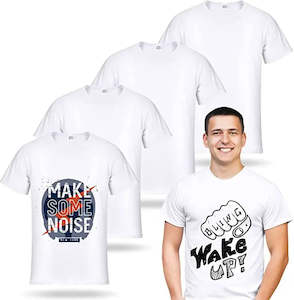 Heat Press Transfer Accessories: Men Sublimation Blank T Shirt White Polyester   T-shirts