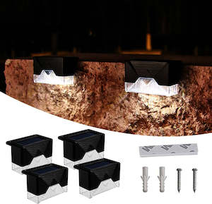 Outdoor Lighting: 4pcs Solar Deck Lights, Solar Step Lights Outdoor Waterproof