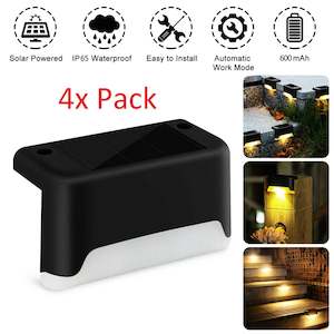 4 Pack Solar Deck Lights LED Step Stair lights Outdoor Waterproof Fence Light