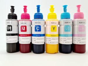 Cartridge Ink: Refill Dye Sublimation ink 6x 100ml