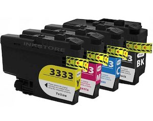 Printer Cartridges Ink: Brother LC3333 ink cartridge for MFCJ1300DW, DCPJ1100DW (BK+Y+C+M) Premium A+ X4