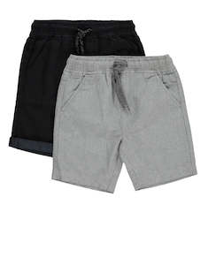 Plain Drawstring Shorts 2 Pack