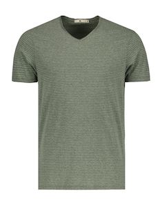 Raw V-Neck Cotton Blend T-Shirt