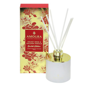 Luxury Diffuser: AMOURA LUXURY DIFFUSER - VELVET ROSE & GOLDEN VANILLA 200ML