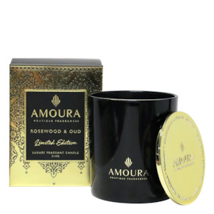 AMOURA LUXURY CANDLE - ROSEWOOD & OUD 310G