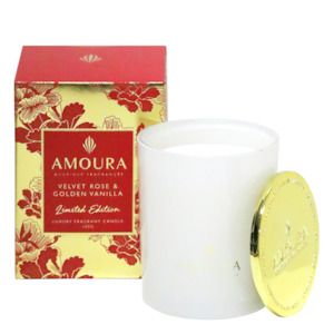 AMOURA LUXURY CANDLE - VELVET ROSE & GOLDEN VANILLA 100G